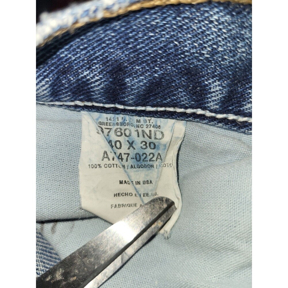 Vintage 90s Wrangler Jeans Mens 40x30 Made in USA Blue Denim Relaxed Baggy - Picture 5 of 11